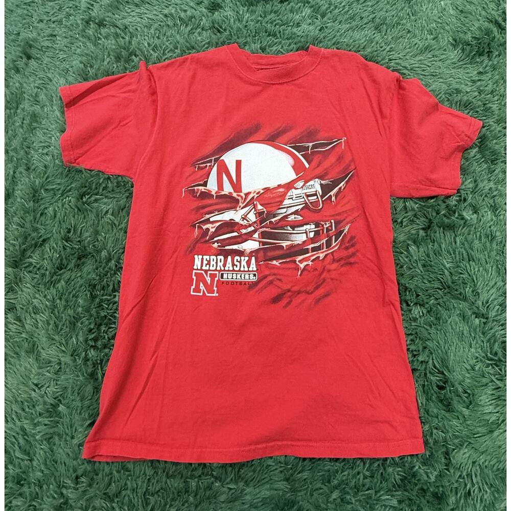 Vintage Nebraska Huskers Football Gear For Sports T-Shirt Adult Large NCAA